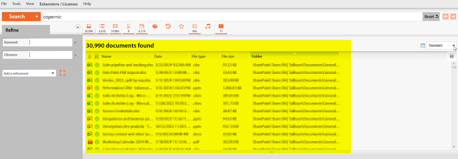 Main Window Overview | Copernic